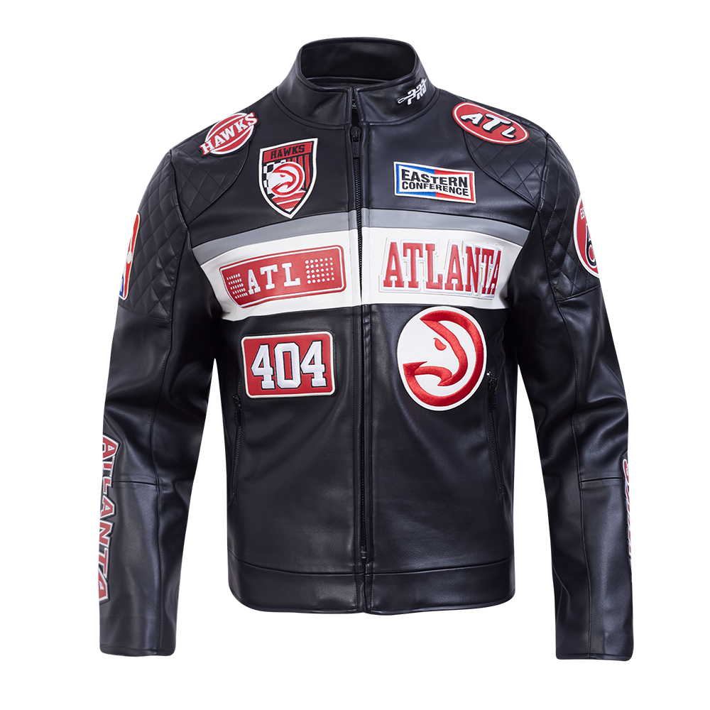 NBA ATLANTA HAWKS MEN'S MOTO JACKET (BLACK/WHITE) – Pro Standard