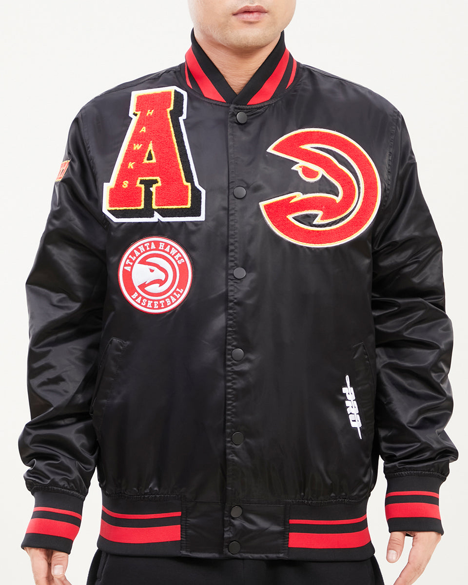 NBA ATLANTA HAWKS MASHUP MEN'S RIB SATIN JACKET (BLACK/RED/BLACK) – Pro  Standard