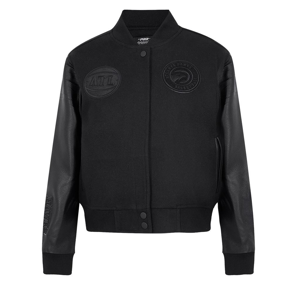 Pro Standard NBA Atlanta Hawks Triple Black Varsity Jacket - Women's