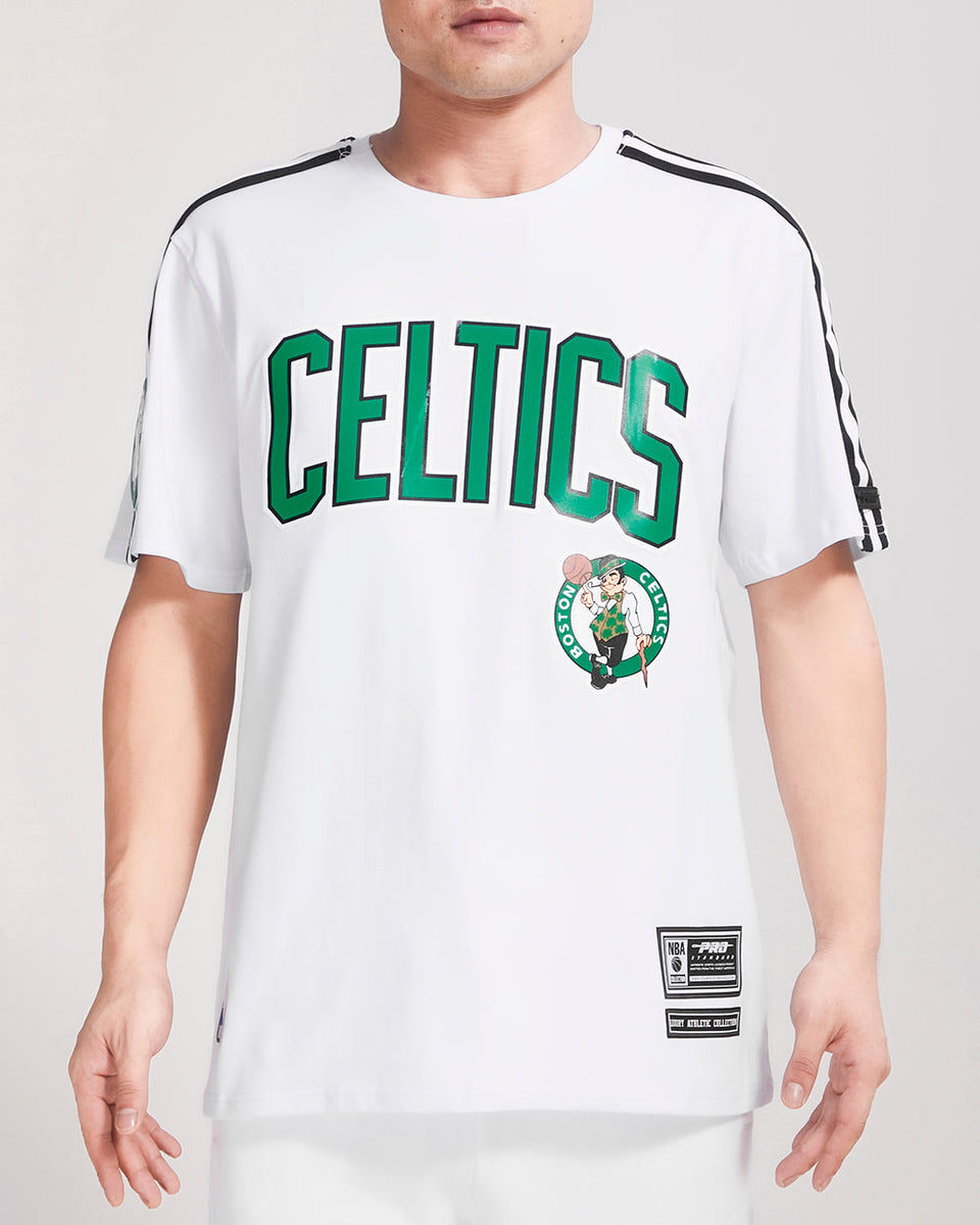 BOSTON CELTICS CLASSIC MESH BUTTON DOWN SHIRT (WHITE/BLACK/WHITE