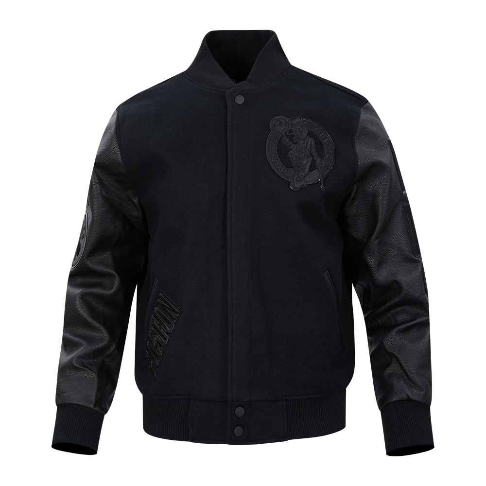 Pro Standard NBA Boston Triple Black Varsity Jacket - Men's