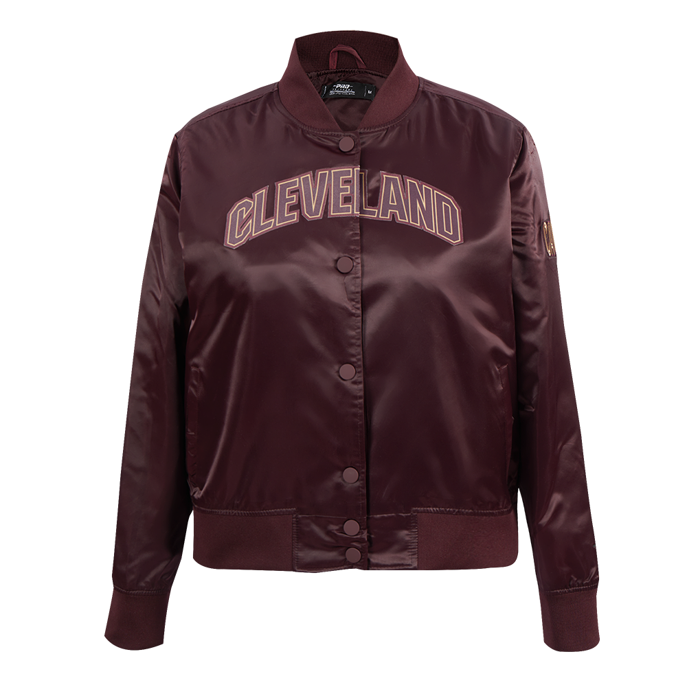 NBA CLEVELAND CAVALIERS CLASSIC WOMEN S SATIN JACKET WINE Pro Standard