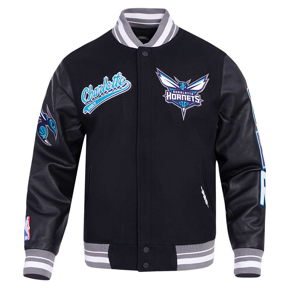NBA CHARLOTTE HORNETS SCRIPT TAIL MEN'S RIB WOOL VARSITY (BLACK