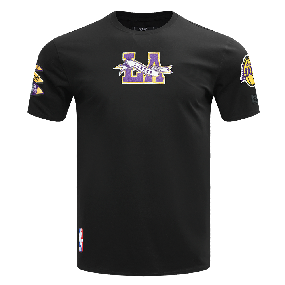 NBA LOS ANGELES LAKERS TEAM PENNANTS MEN S TEE BLACK Pro Standard nba-los-angeles-lakers-team-pennants-men-s-tee-black-pro-standard