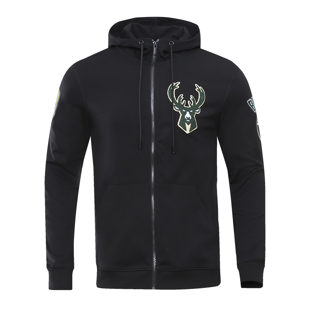 NBA MILWAUKEE BUCKS CLASSIC CHENILLE MEN'S FULL ZIP PULLOVER