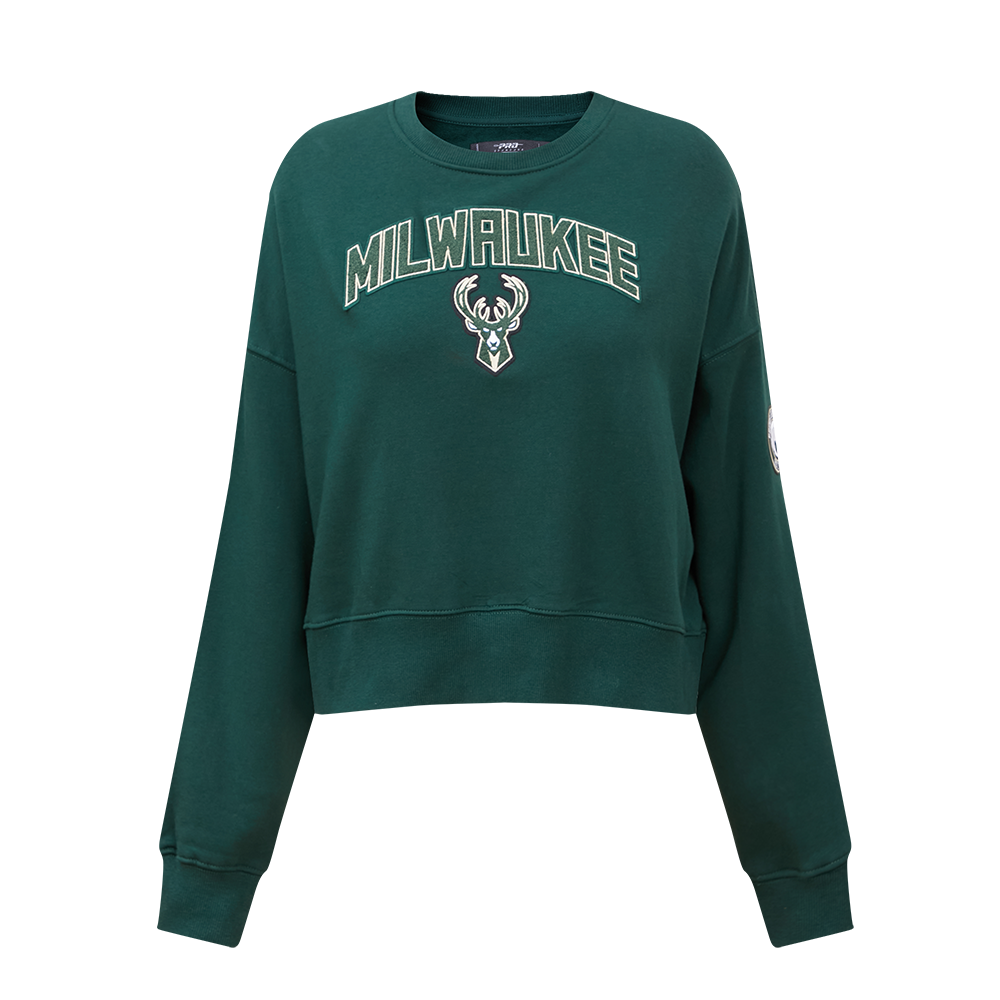 NBA MILWAUKEE BUCKS CLASSIC WOMEN'S CREWNECK (FOREST GREEN) – Pro