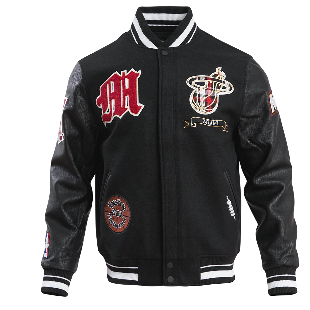 NBA MIAMI HEAT PRO PREP MEN'S WOOL VARSITY JACKET (BLACK) – Pro