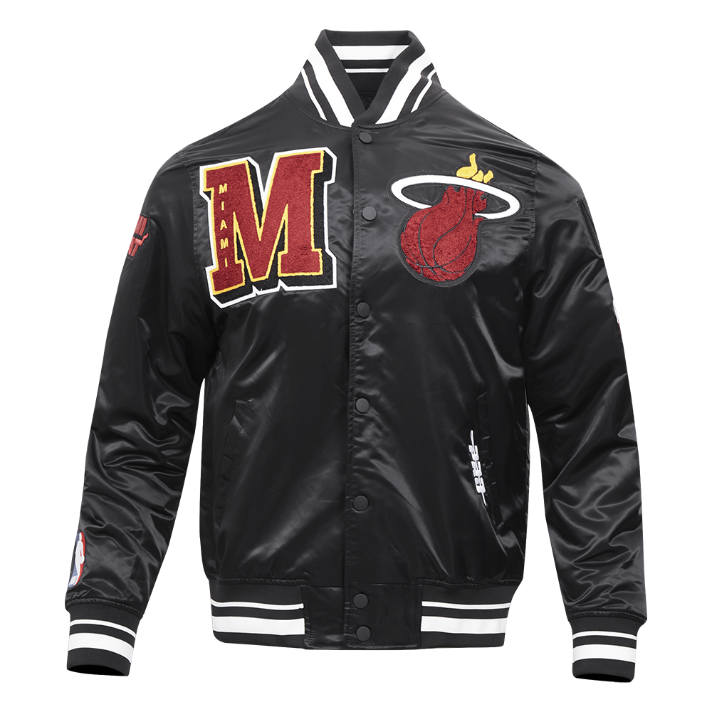 NBA MIAMI HEAT MASHUP MEN'S RIB SATIN JACKET (BLACK) – Pro Standard