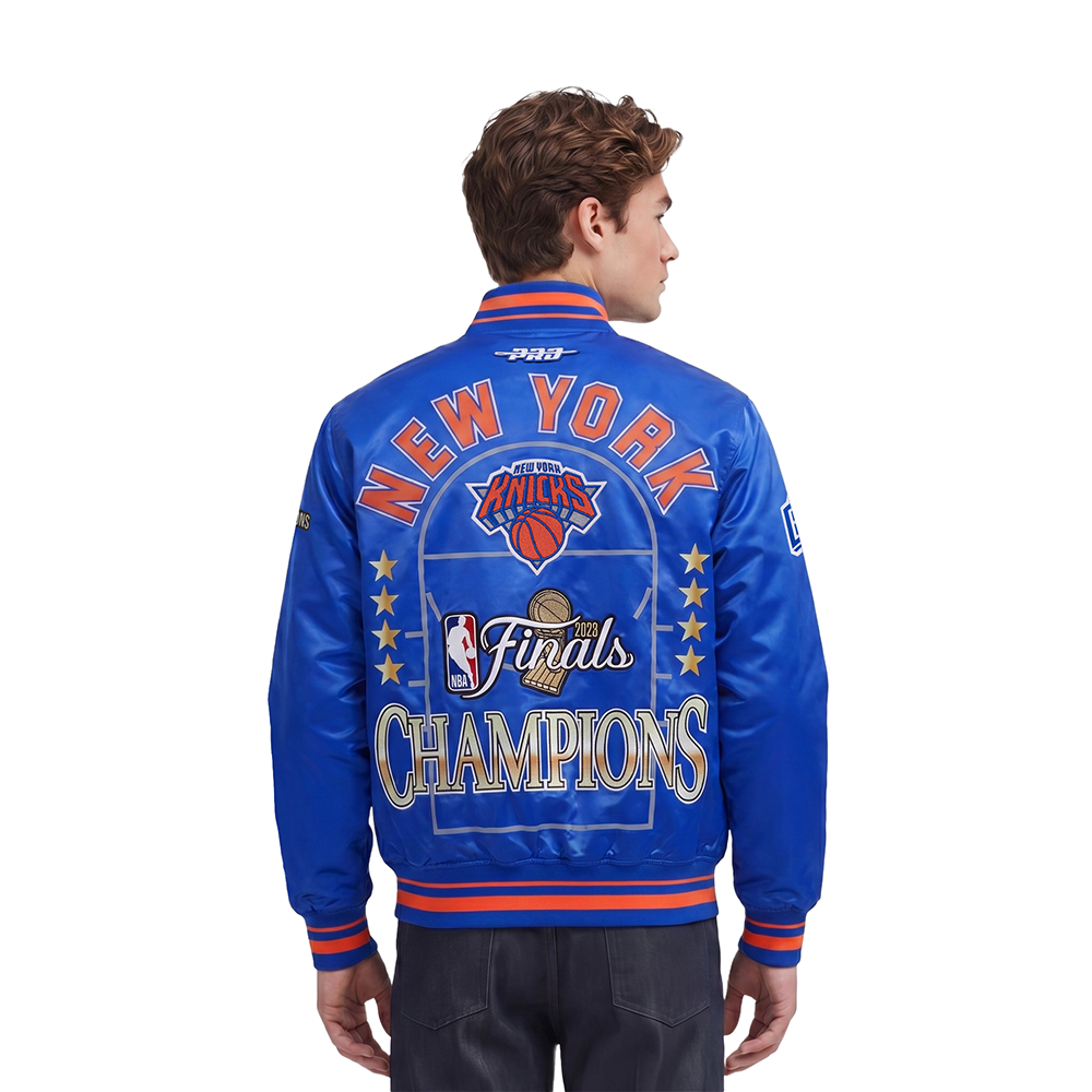 NEW YORK KNICKS 2026 NBA CHAMPIONSHIP MEN'S SATIN JACKET (ROYAL