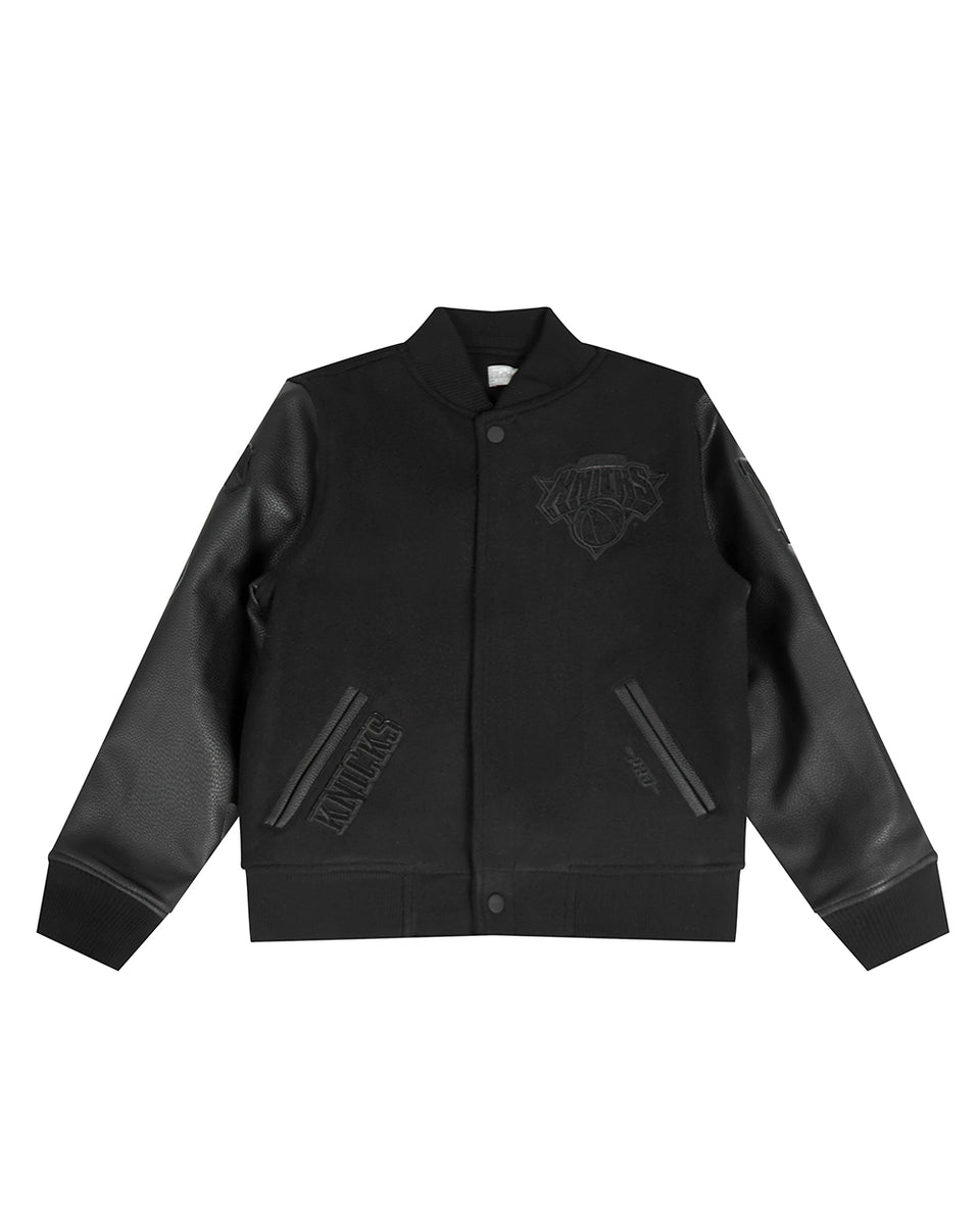 NEW YORK スタジャン　bboy 4xl NBA NEW YORK KNICKS TRIPLE BLACK BIG BOYS WOOL VARSITY JACKET (JET