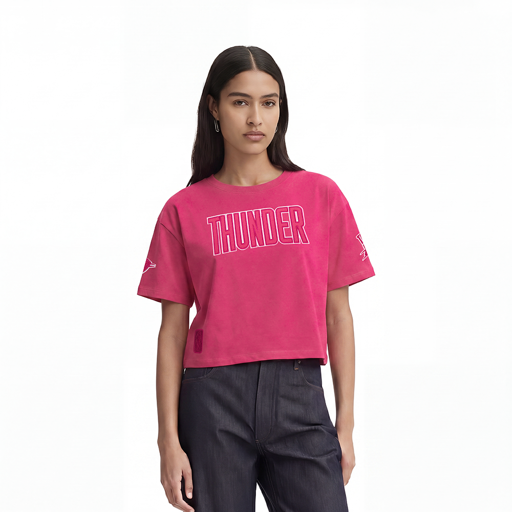 Pro Standard NBA Oklahoma City Thunder Triple Pink Boxy Tee - Women's
