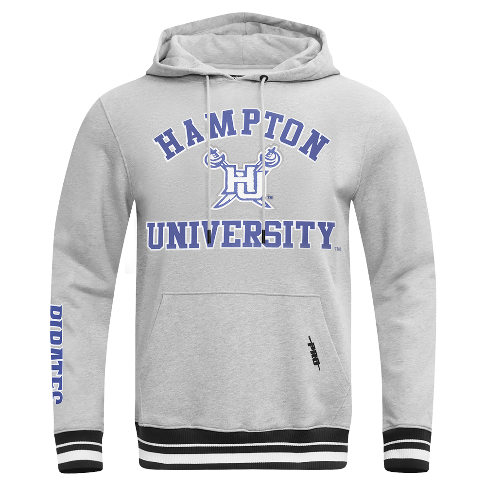 HAMPTON UNIVERSITY CLASSIC MEN'S STACKED LOGO FLEECE PULLOVER HOODIE