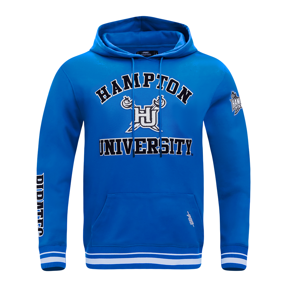 HAMPTON UNIVERSITY CLASSIC MEN'S STACKED LOGO FLEECE PULLOVER HOODIE