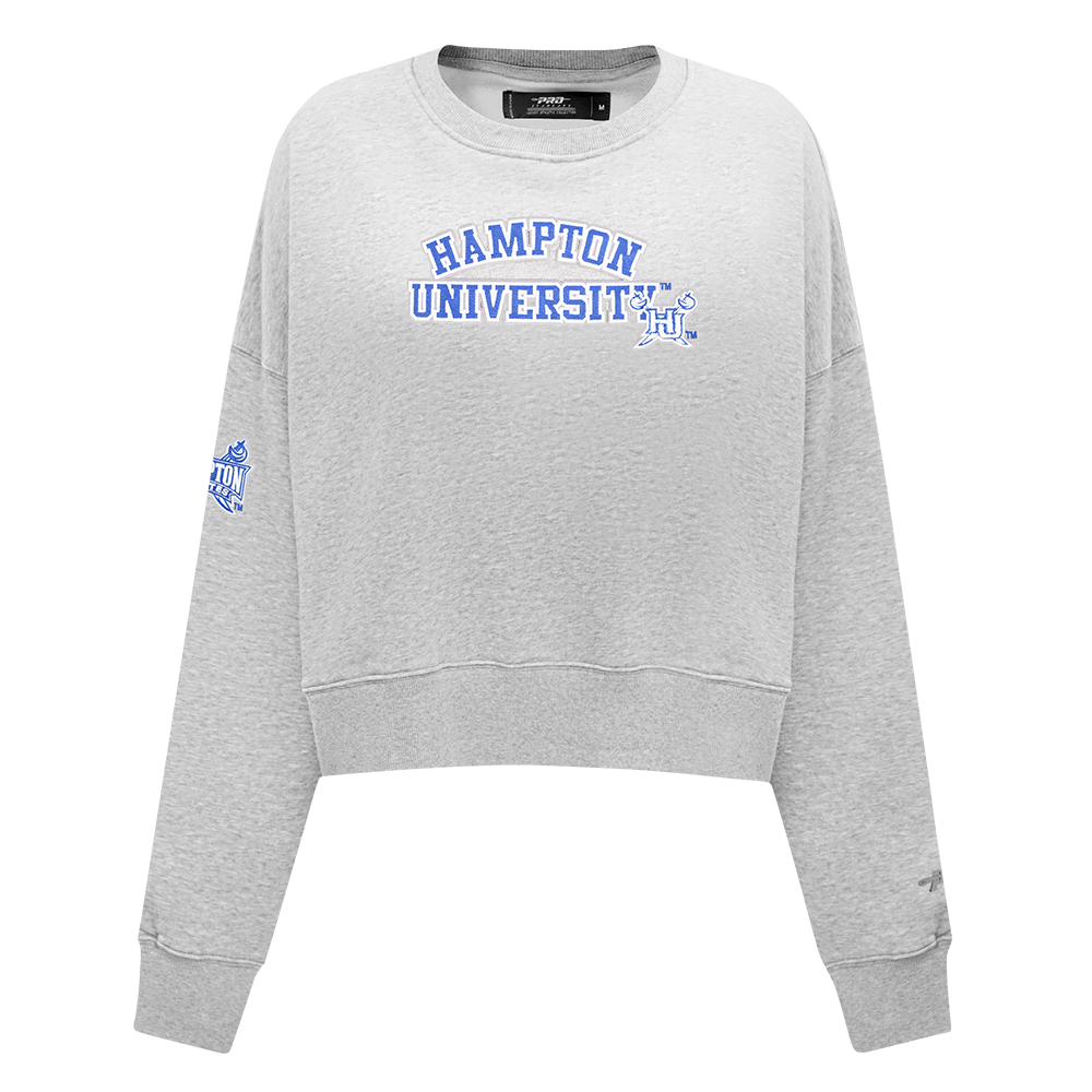 HAMPTON UNIVERSITY CLASSIC WOMEN'S FLEECE CREWNECK (HEATHER GREY) Pro