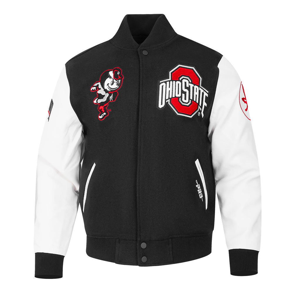 OHIO STATE UNIVERSITY CLASSIC MEN'S WOOL VARSITY JACKET (BLACK