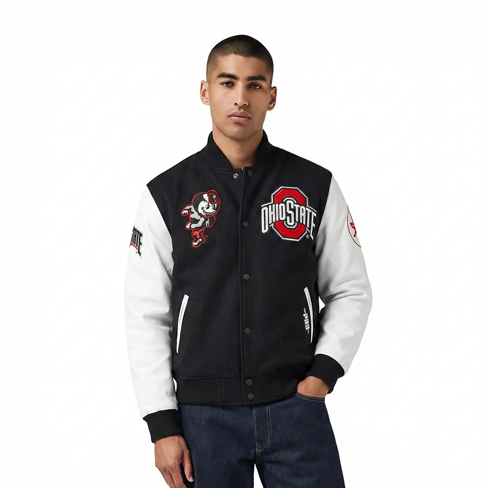Pro Standard Ohio State University Chenille Varsity Jacket - Men's