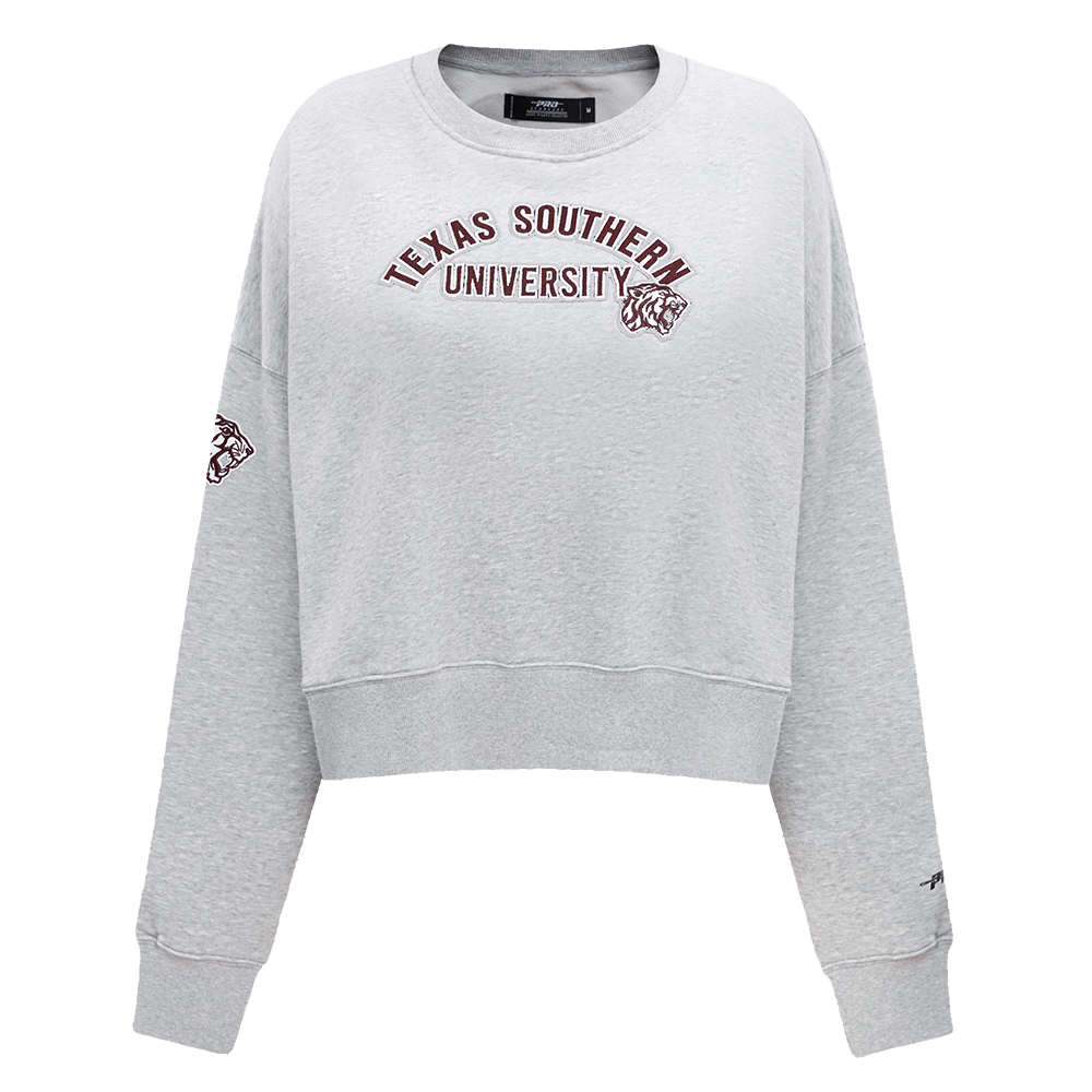 TEXAS SOUTHERN UNIVERSITY CLASSIC WOMEN'S FLEECE CREWNECK (HEATHER