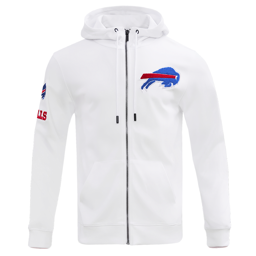 NFL BUFFALO BILLS CLASSIC CHENILLE FULL ZIP HOODIE (WHITE) – Pro