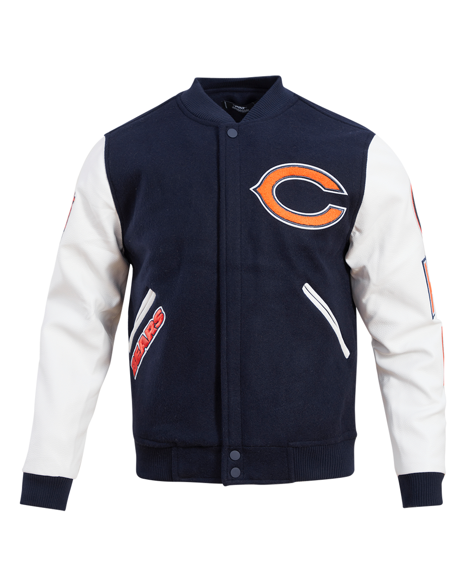 CHICAGO BEARS MASH UP SATIN JACKET (MIDNIGHT NAVY/ORANGE/ MIDNIGHT) – Pro  Standard