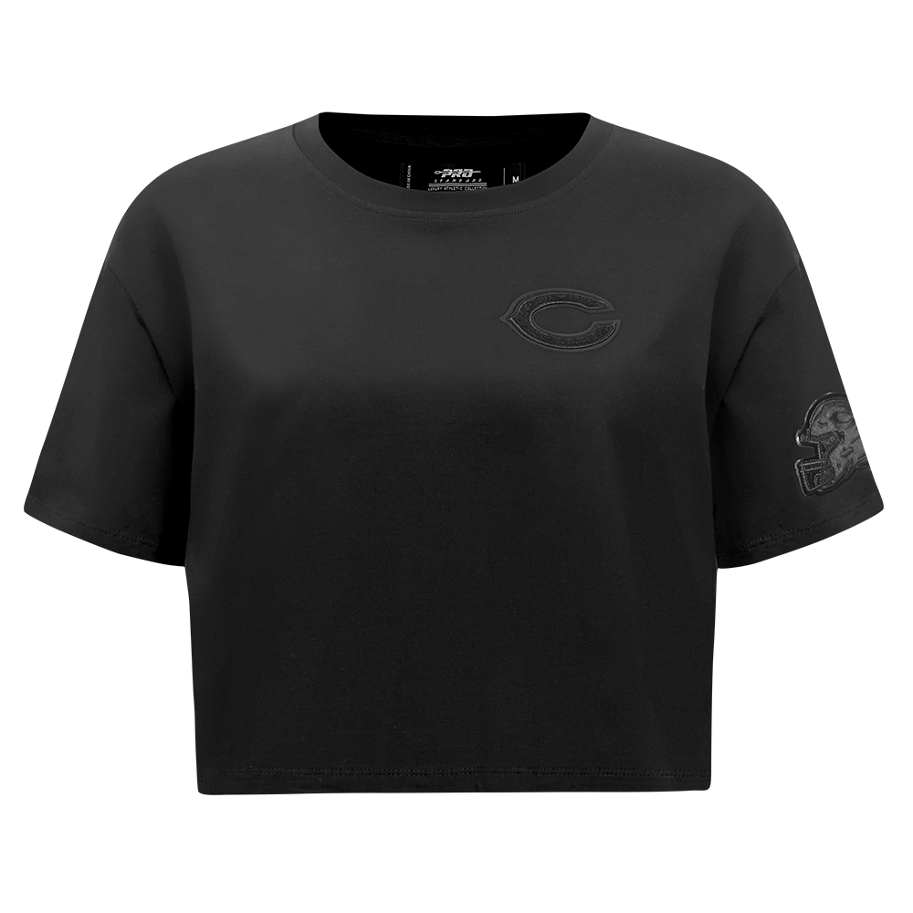 Nfl chicago bears triple black women s single jersey boxy tee triple