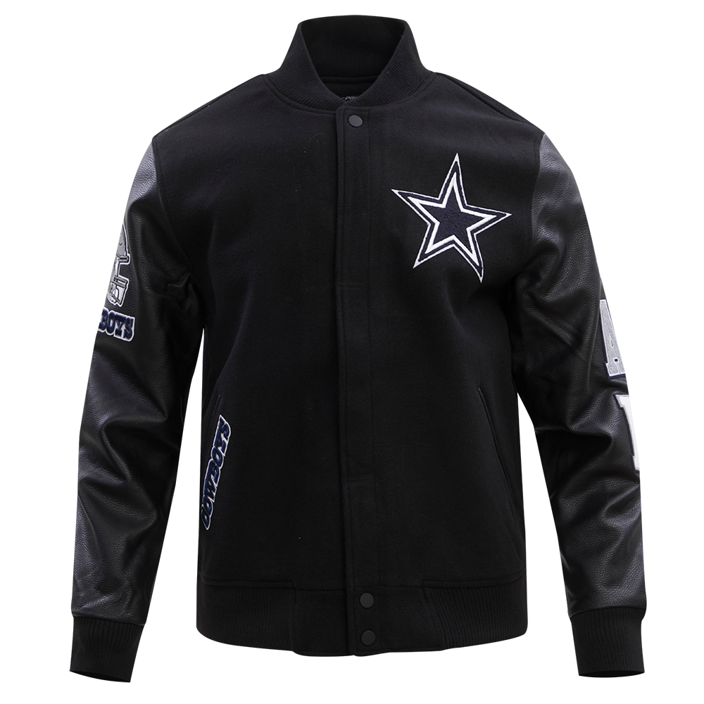 NFL DALLAS COWBOYS CLASSIC WOOL MEN'S VARSITY JACKET (BLACK) Pro Standard