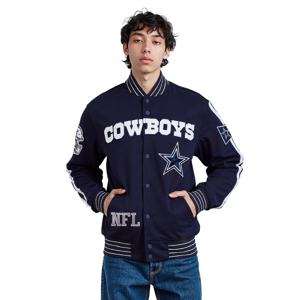 NFL DALLAS COWBOYS PRO GAME DAY MEN'S DBL KNIT JACKET (MIDNIGHT