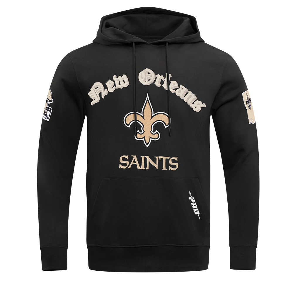 nfl-new-orleans-saints-old-english-men-s-po-hoodie-black-pro-standard