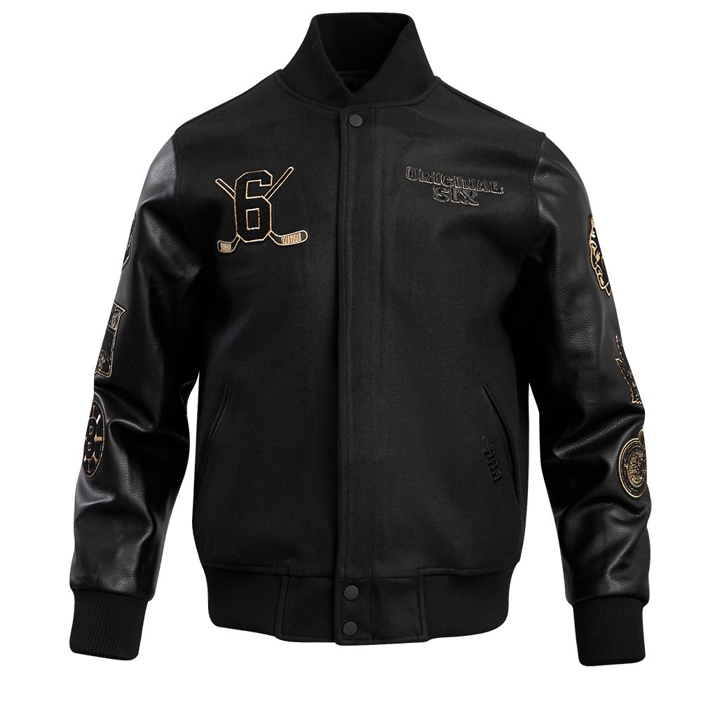 NHL ORIGINAL SIX WOOL VARSITY JACKET (JET BLACK) – Pro Standard
