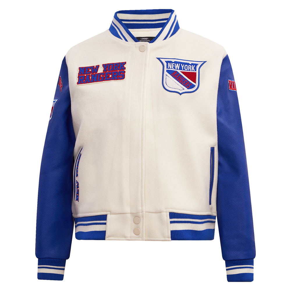NHL NEW YORK RANGERS RETRO CLASSIC WOMEN'S RIB WOOL VARSITY JACKET