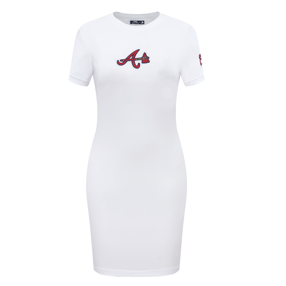 Pro Standard Mlb Atlanta Braves Classic Bodycon Dress - Women's XS / White