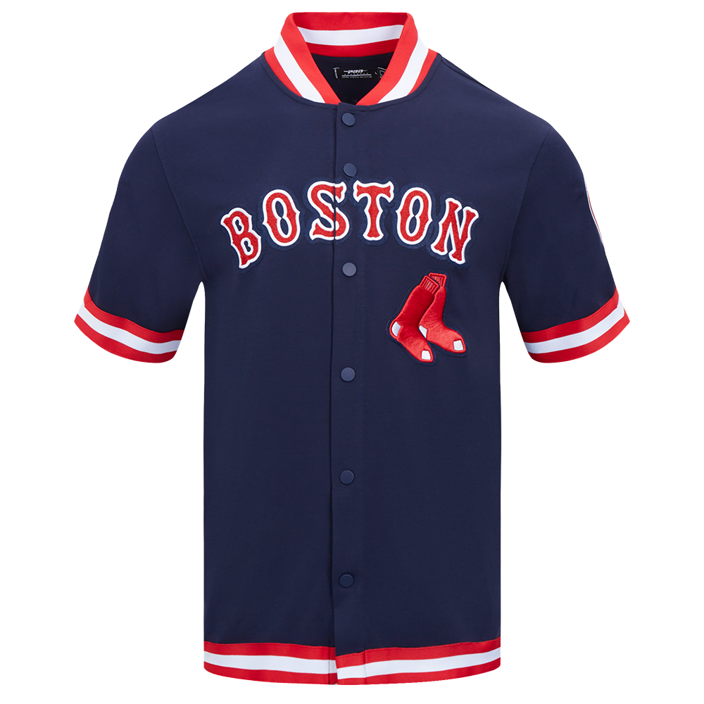 MLB BOSTON RED SOX CLASSIC MEN'S WARM UP JACKET (MIDNIGHT NAVY/RED