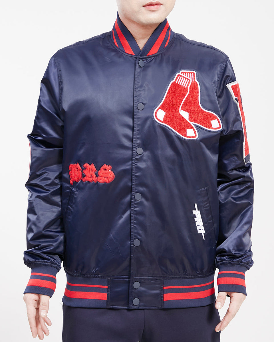 MLB BOSTON RED SOX OLD ENGLISH MEN'S SATIN JACKET (MIDNIGHT NAVY) – Pro  Standard