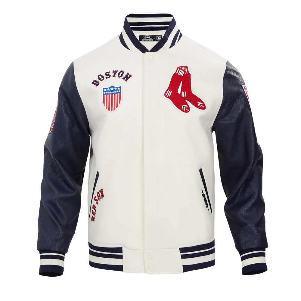 MLB BOSTON RED SOX RETRO CLASSIC MEN'S RIB WOOL VARSITY JACKET
