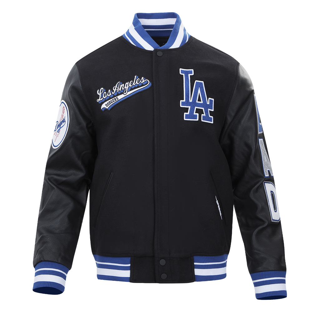 MLB LOS ANGELES DODGERS SCRIPT TAIL MEN'S RIB WOOL VARSITY (BLACK