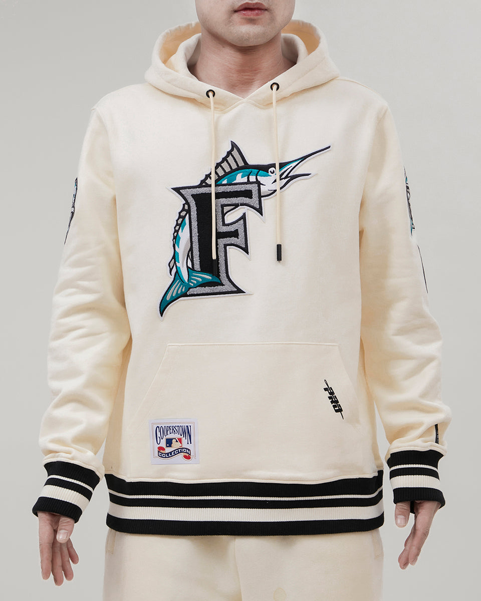 FLORIDA MARLINS RETRO CLASSIC FLC PO HOODIE (EGGSHELL/ BLACK