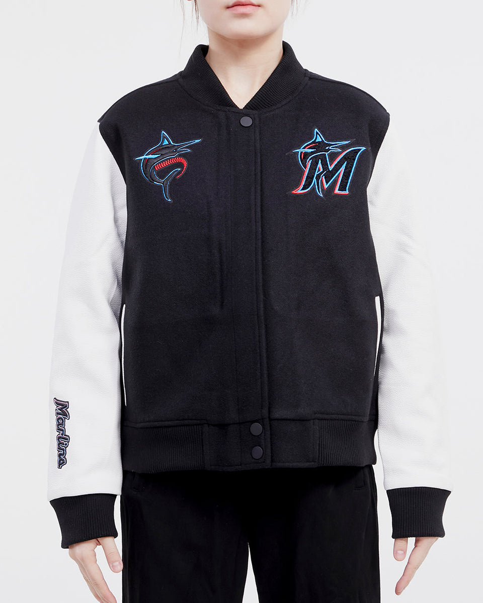 MIAMI MARLINS MASH UP LOGO VARSITY JACKET (BLACK) – Pro Standard