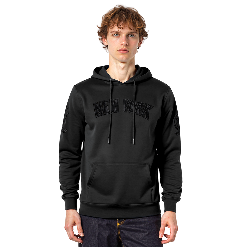 MLB NEW YORK YANKEES TRIPLE BLACK LOGO MEN'S PULLOVER HOODIE
