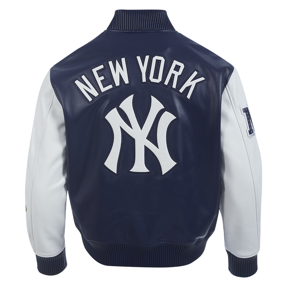 MLB NEW YORK YANKEES CITY SIGNATURE MEN'S LEATHER VARSITY JACKET (MIDN