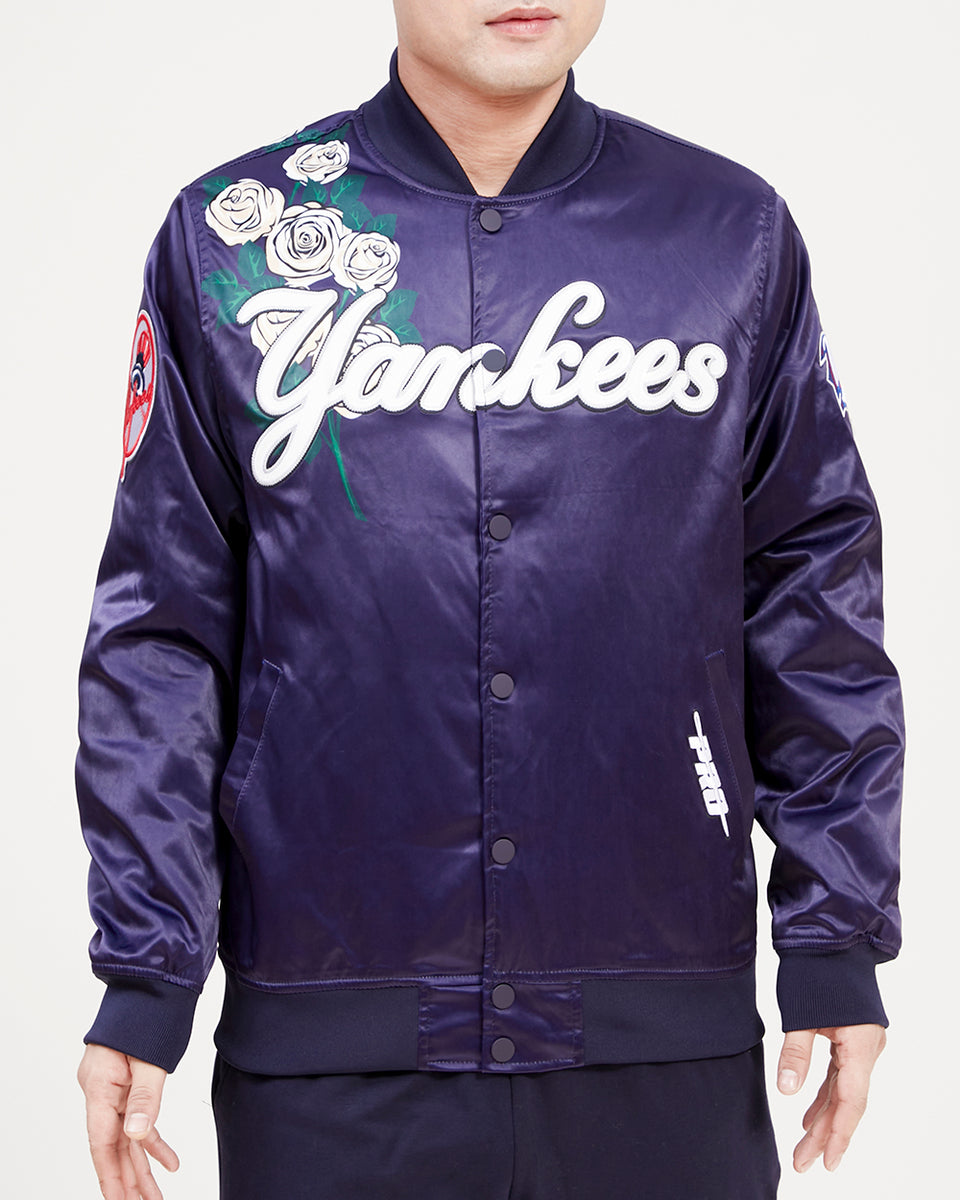 NEW YORK YANKEES ROSES SATIN JACKET (WHITE) – Pro Standard