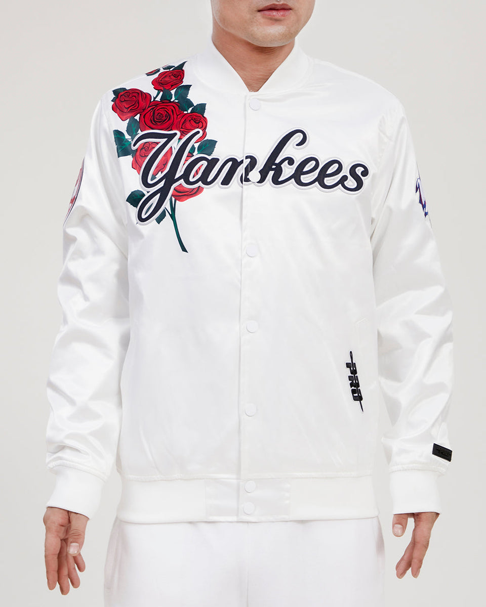 NEW YORK YANKEES ROSES SATIN JACKET (WHITE) – Pro Standard