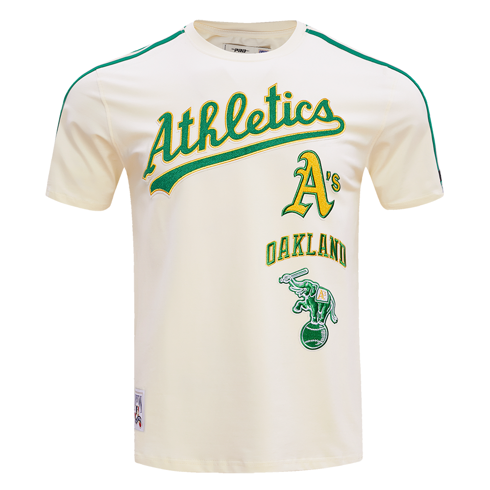 MLB OAKLAND ATHLETICS RETRO CLASSIC MEN'S STRIPED TOP (EGGSHELL