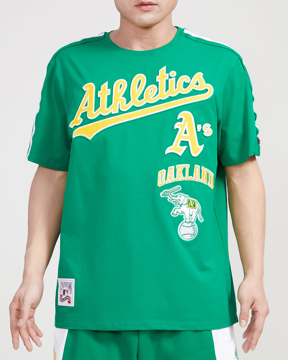 OAKLAND ATHLETICS RETRO CLASSIC SJ STRIPED TEE (KELLY GREEN) – Pro