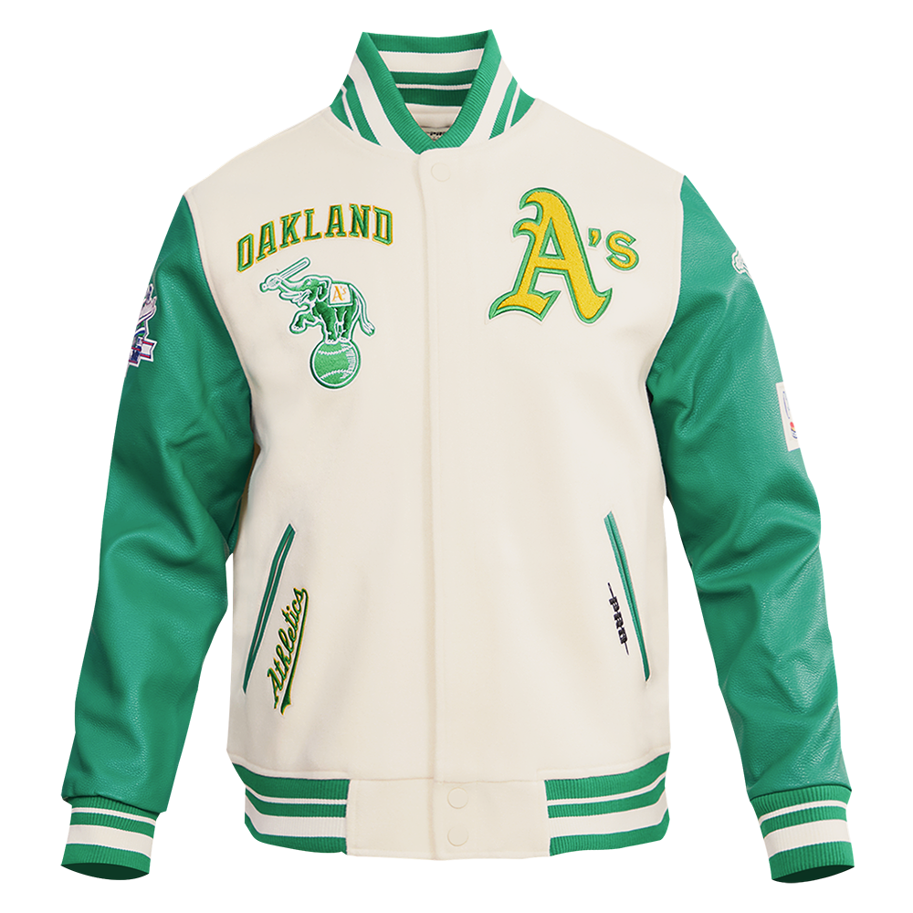 MLB OAKLAND ATHLETICS RETRO CLASSIC MEN'S RIB WOOL VARSITY JACKET