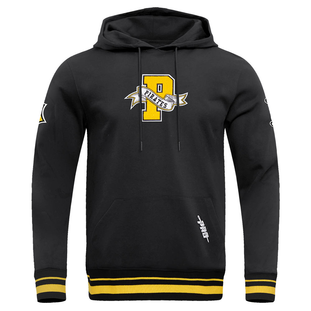 MLB PITTSBURGH PIRATES TEAM PENNATS MEN'S RIB FLC PO HOODIE (BLACK/YEL