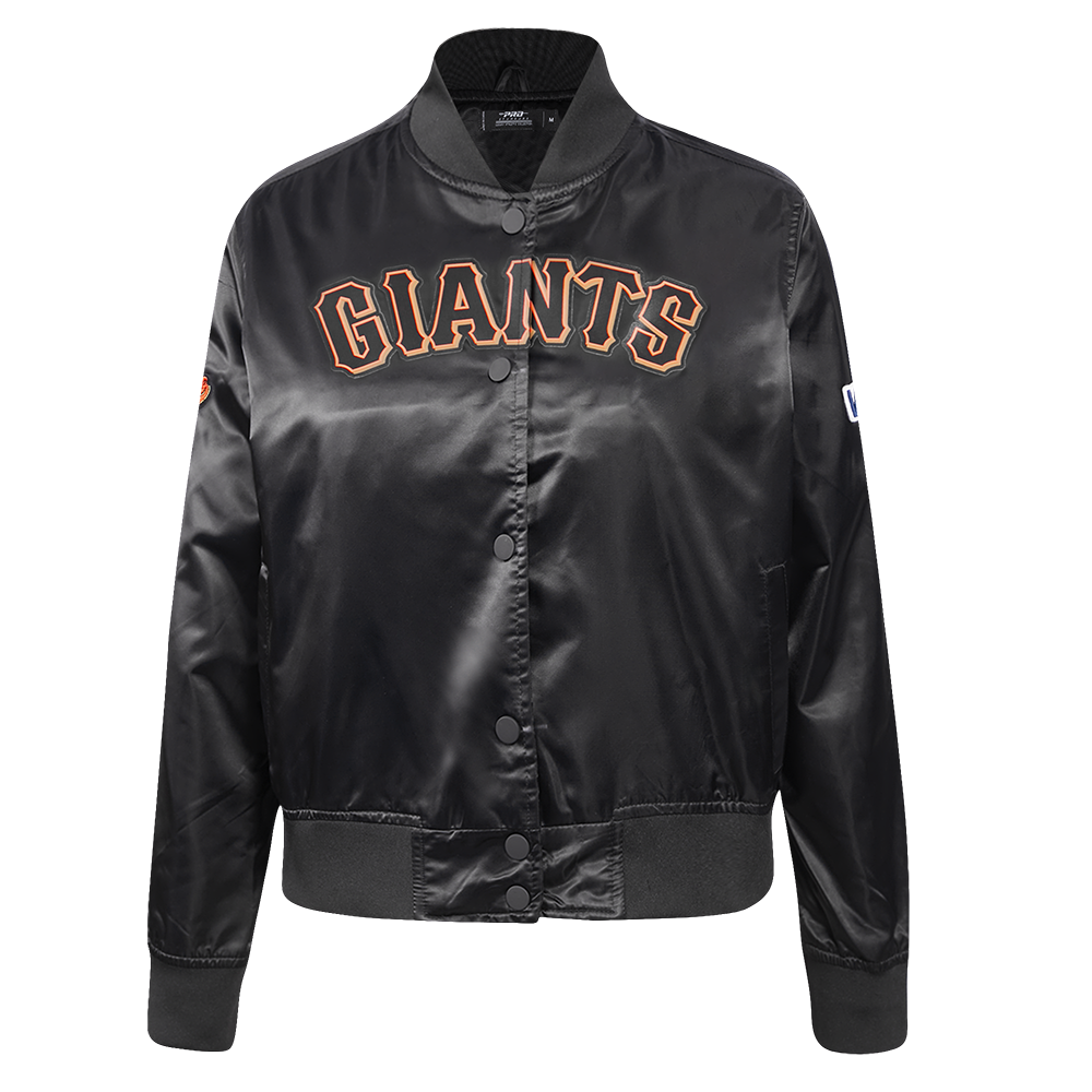 MLB SAN FRANCISCO GIANTS CLASSIC WOMEN'S SATIN JACKET (BLACK
