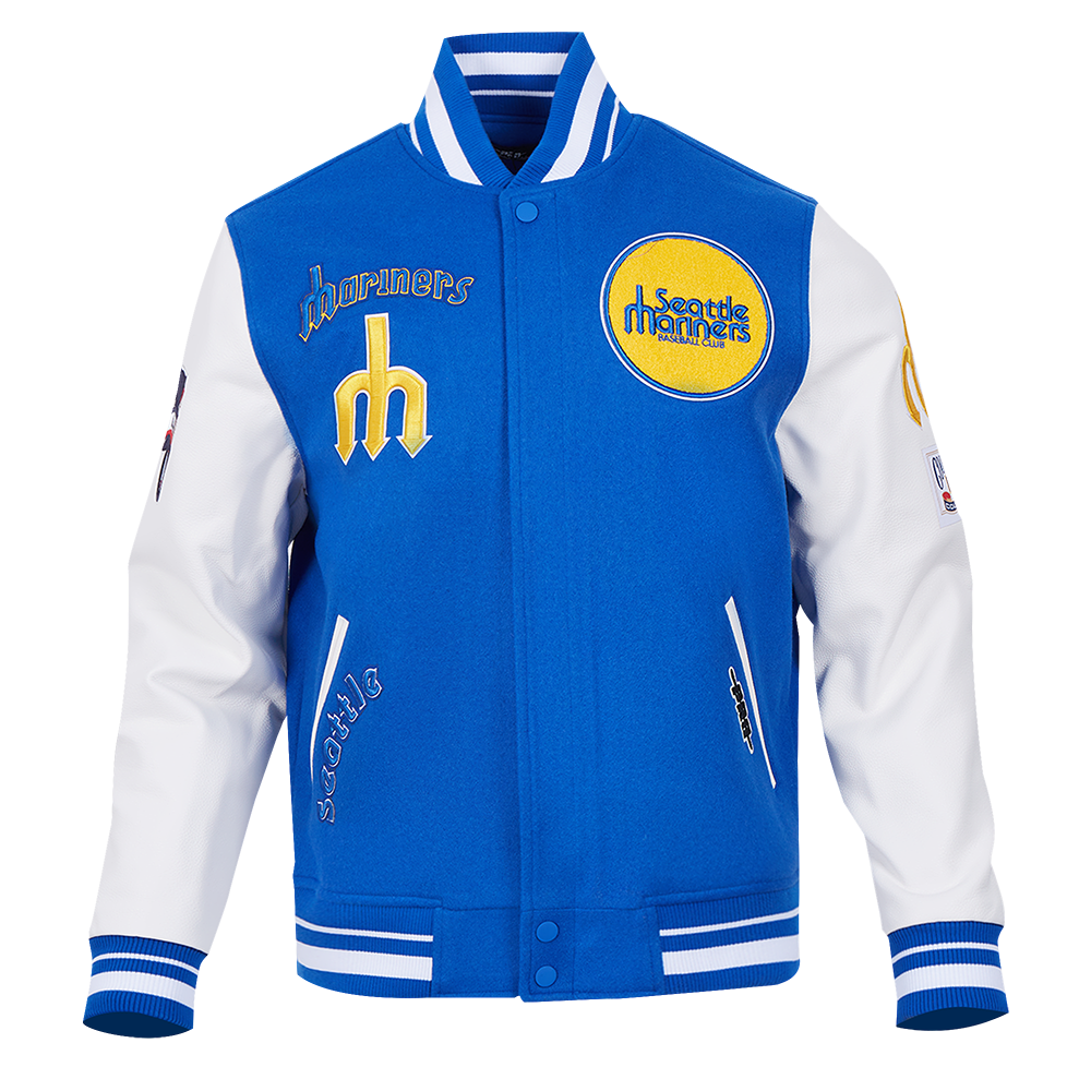 MLB SEATTLE MARINERS RETRO CLASSIC MEN'S RIB WOOL VARSITY JACKET