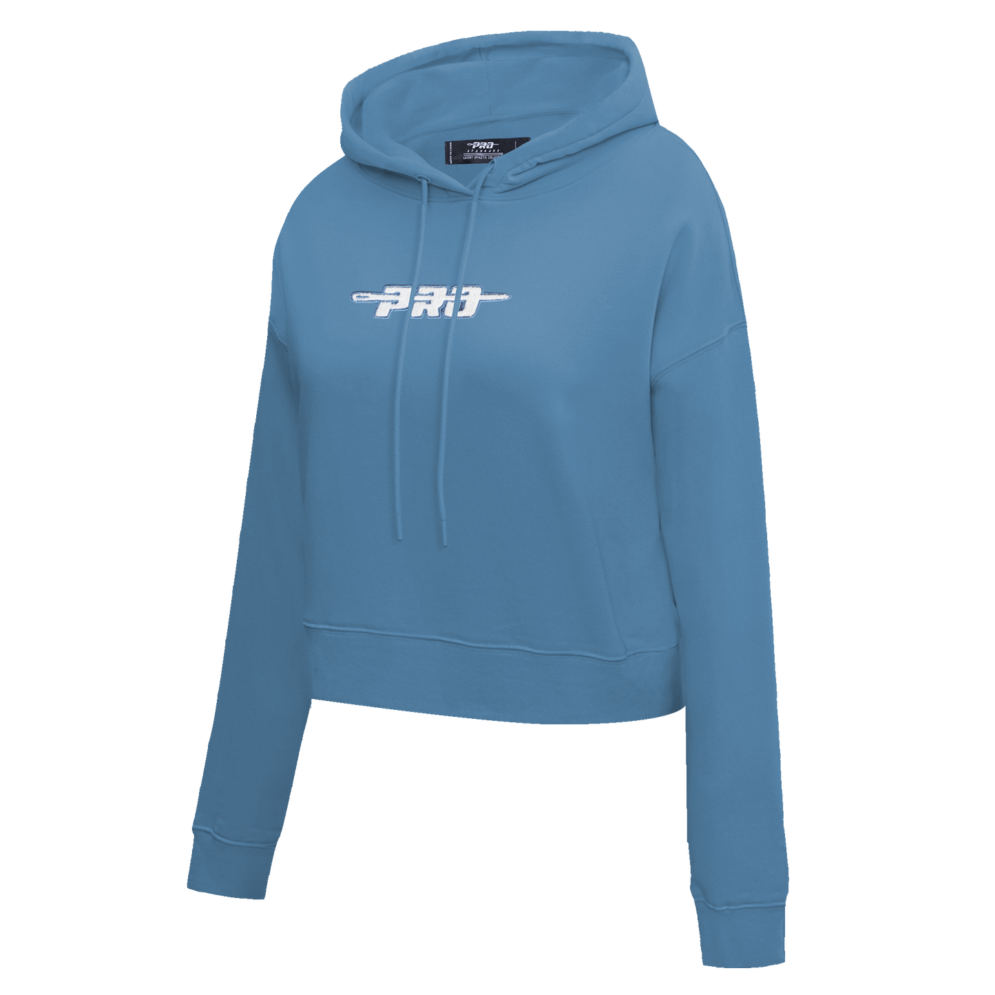 PRO STANDARD CLASSIC CHENILLE WHT LOGO WOMEN'S FLC CROPPED PO HOODIE (STEEL BLUE)