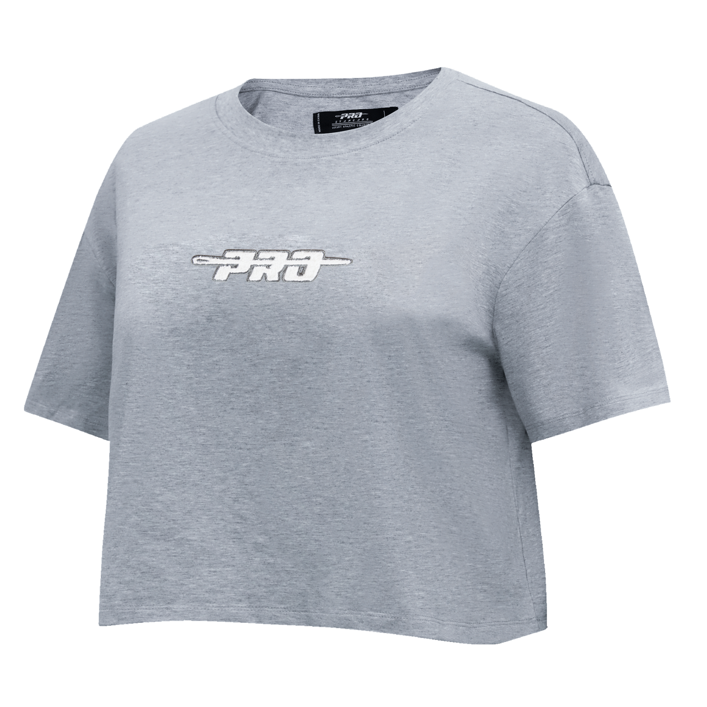 PRO STANDARD CLASSIC CHENILLE WHT LOGO WOMEN'S SJ BOXY TEE (DARK HEATHER GRAY)