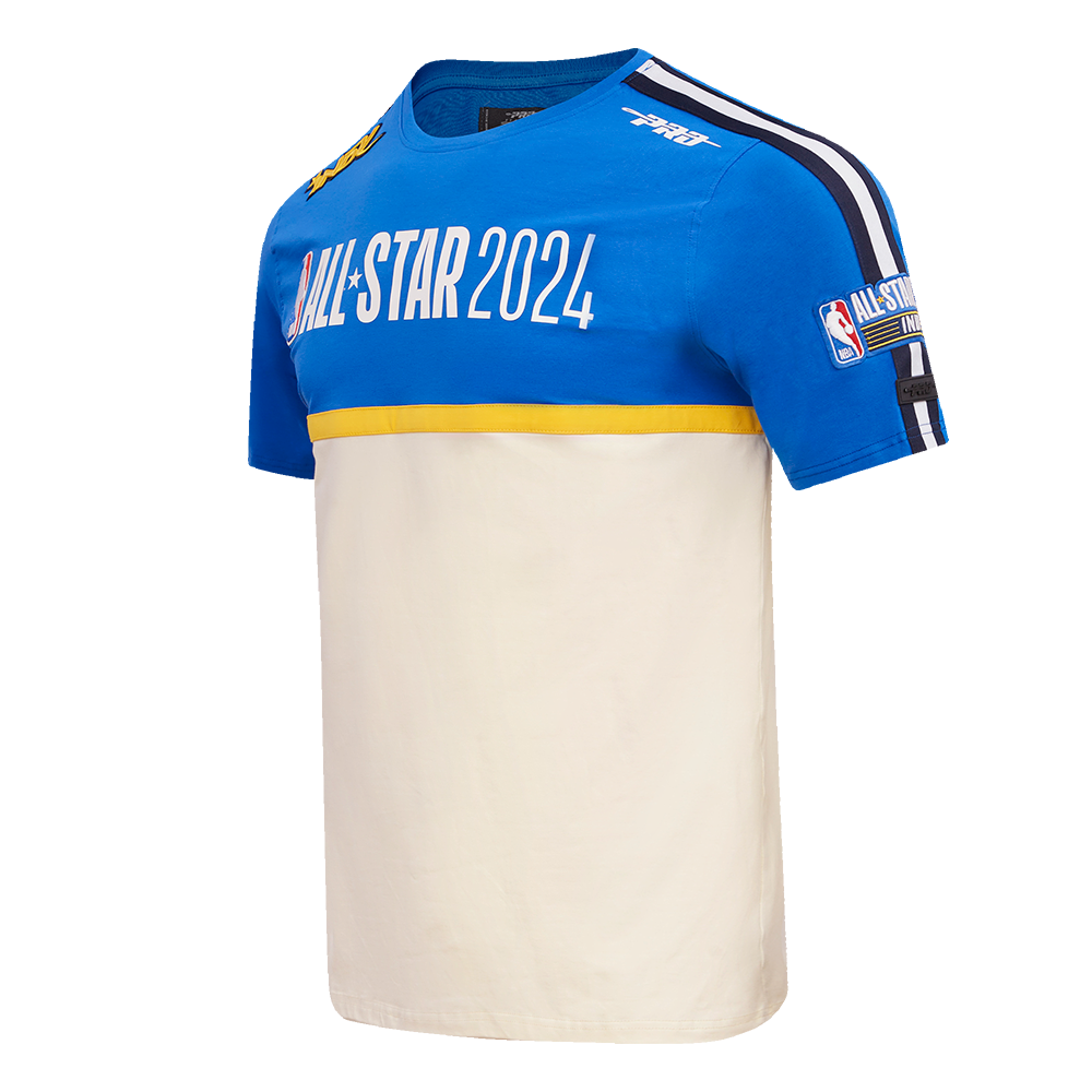 NBA ALL STAR GAME 2024 MEN'S SINGLE JERSEY TEE (EGGSHELL/MIDNIGHT NAVY/ROYAL BLUE)