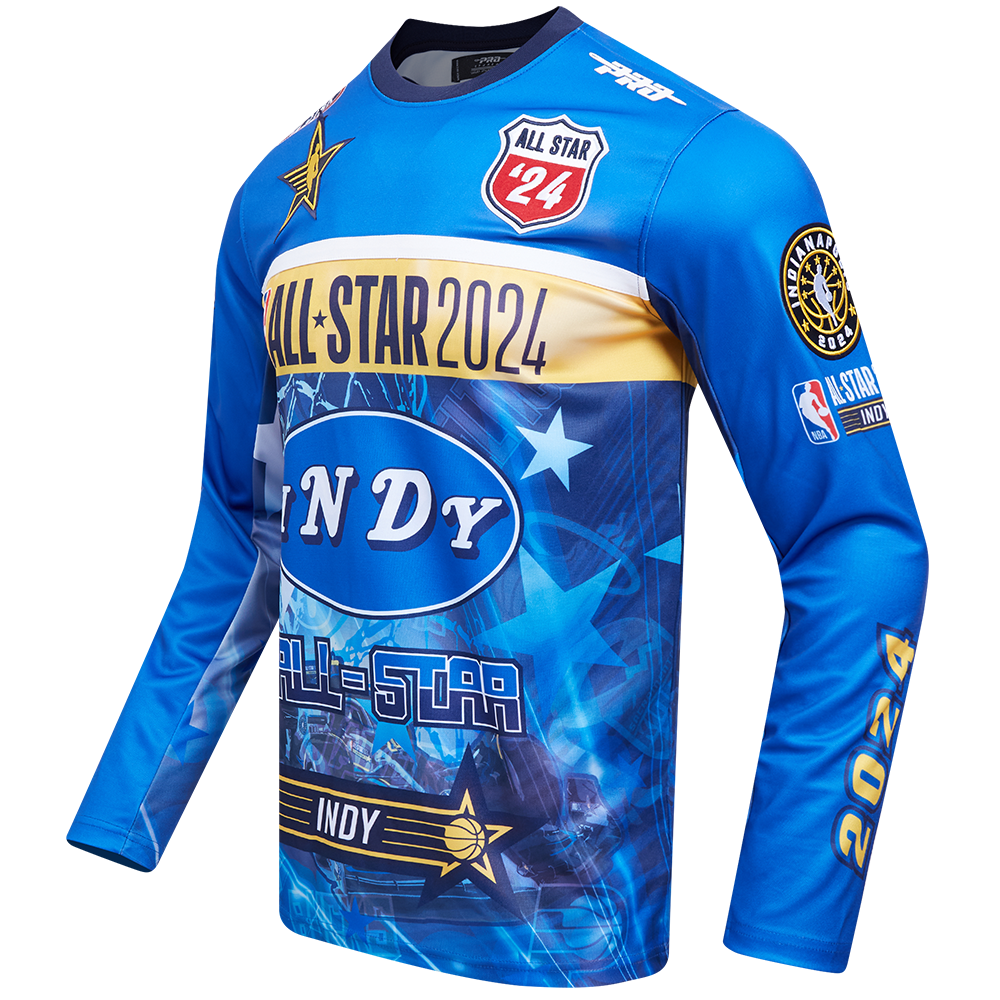 NBA ALL STAR GAME 2024 MEN'S LS TEE (MIDNIGHT NAVY/ROYAL BLUE)